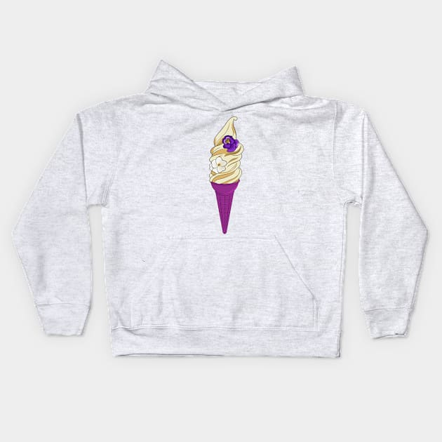 Lost Princess Ice Cream Cone Kids Hoodie by JustGottaDraw